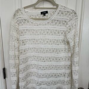 Lord & Taylor Ivory Lace Blouse